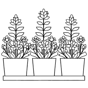 Fantasievolles Blumenkübel-Malbild für Kinder