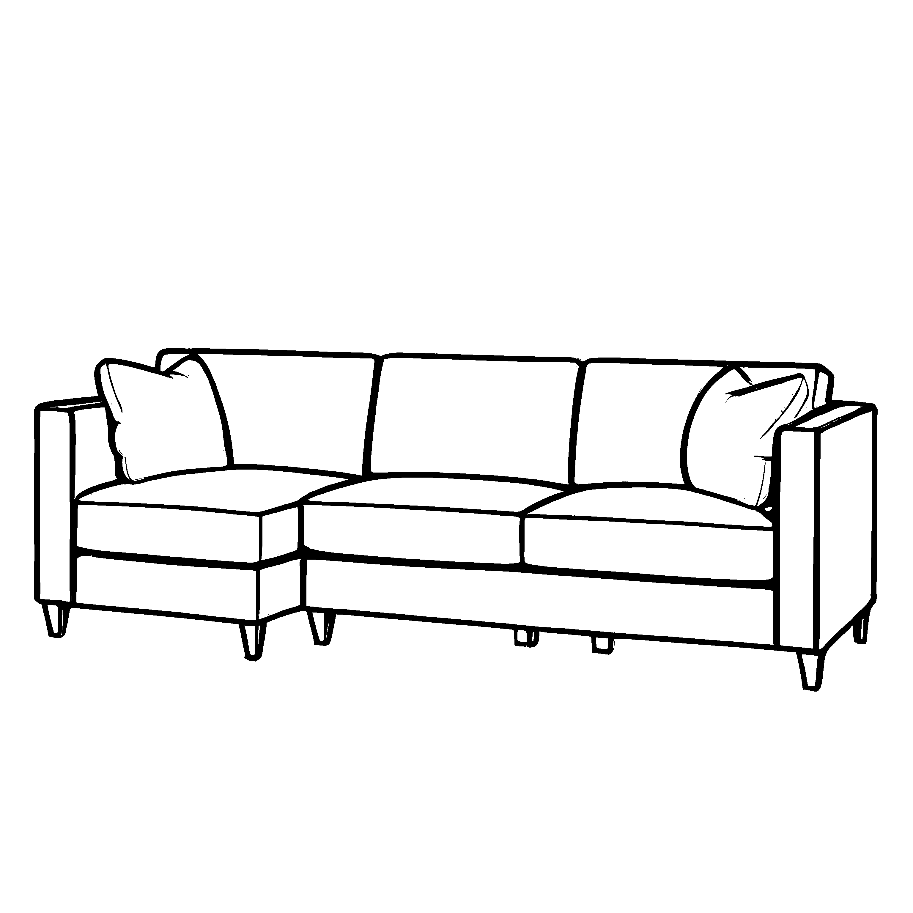 Schickes Designer-Sofa mit klaren Linien Ausmalbild für stilvolle Traumölen