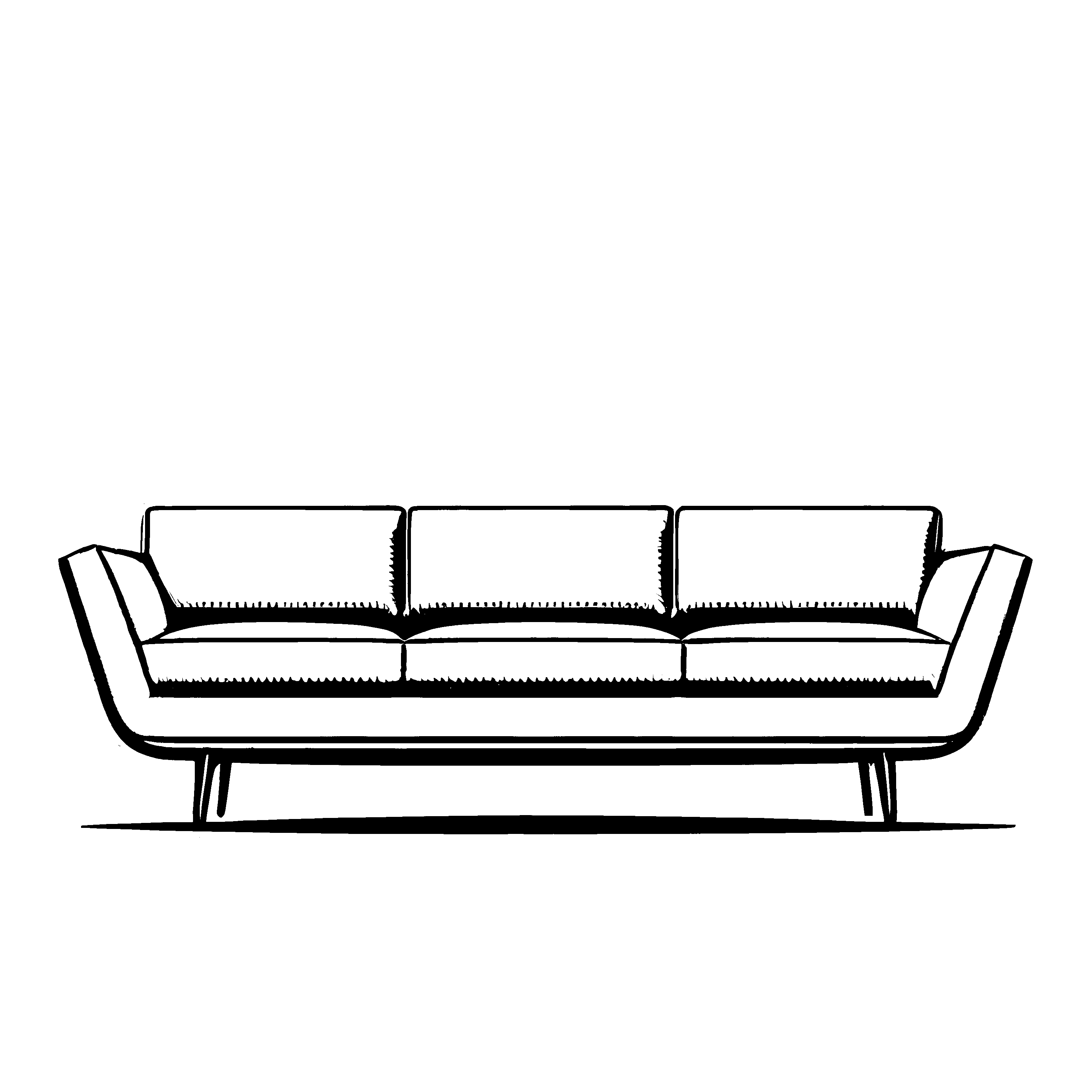 Bezauberndes Retro-Sofa mit Katzenohren Ausmalbild für kleine Designentdecker