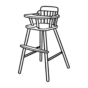 Bequemer Hochstuhl mit schickem Design Ausmalvorlage für fantasievolle Entdecker