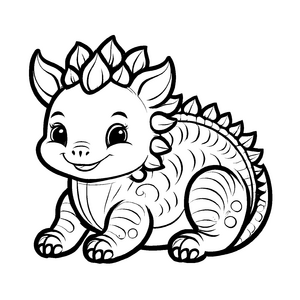 Spitzbärtiger Styracosaurus mit strahlendem Lächeln Malvorlage für kleine Dino-Abenteurerinnen