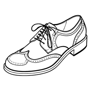 Elegante Herrenschuhe mit kunstvollem Design Ausmalbild für kleine Modemacher