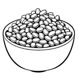 Köstliche Edamame-Bohnen in stilvoller Schale Ausmalbild für erfinderische Küchenhelden