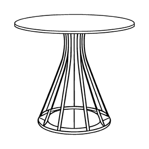 Industrieller runder Tisch mit faszinierender Spiralkonstruktion Ausmalbild für kreative Entdecker und kleine Designliebhaber