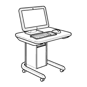Modularer höhenverstellbarer Schreibtisch mit Tastatur Ausmalmotiv für kleine Zukunftsgestalter