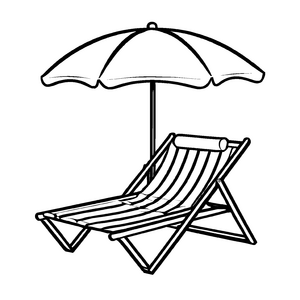 Farbenfrohes Strandliegen-Malbild für Kinder