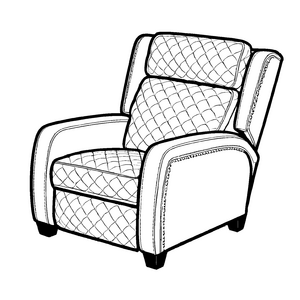Gemütlicher Relaxsessel mit schickem Rautenmuster Ausmalbild für kreative Relax-Heldinnen