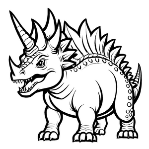 Stolzer Styracosaurus mit beeindruckenden Hörnern Ausmalbild für abenteuerliche Entdeckerinnen