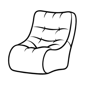 Schlichte Sitzgelegenheit im minimalistischen Stil Ausmalvorlage für neugierige Persönlichkeiten