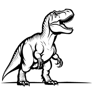 Imposanter Tyrannosaurus Rex in majestätischer Pose Ausmalbild für mutige kleine Entdecker