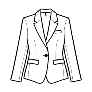 Eleganter Damen-Blazer mit schickem Ein-Knopf-Design Ausmalbild für stilbewusste Kreativlinge
