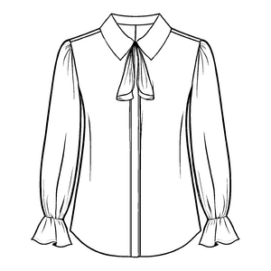 Verspielte Damenbluse mit charmantem Rüschensaum Ausmalbild für modische Trendsetter*innen