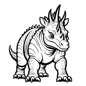 Majestätischer Styracosaurus mit kunstvollen Klauen Ausmalvorlage für neugierige Genussmaler