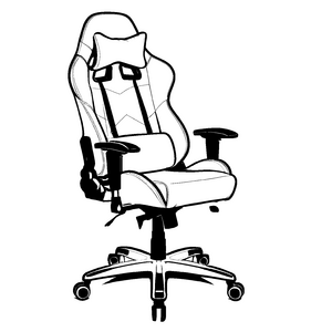 Stylischer Gaming-Stuhl mit ergonomischen Armlehnen Ausmalvorlage für leidenschaftliche Gaming-Entdecker und kreative Meisterstrategen