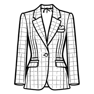 Klassisches Herrenjackett mit auffälligem Karomuster Ausmalbild für stilbewusste kleine Designer