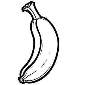 Bezaubernde Banane mit lustiger Form Ausmalvorlage für fröhliche Kreativlinge
