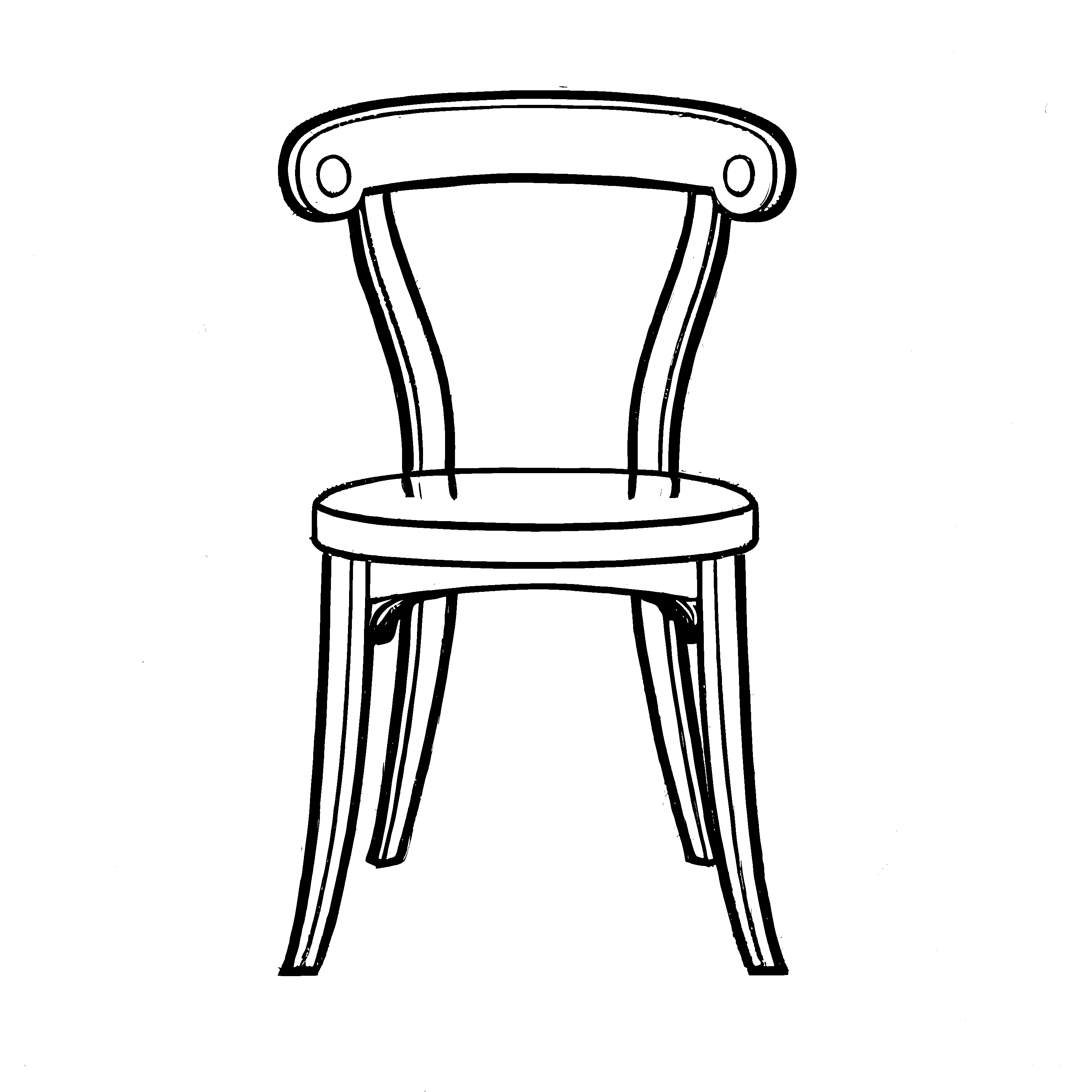 Eleganter Holzstuhl im minimalistischen Design Ausmalbild für kleine Einrichtungsberater