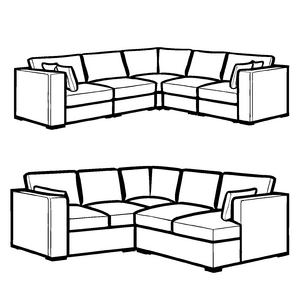 Modulares Ecksofa mit klaren Linien Ausmalbild für junge Raumbergsteiger