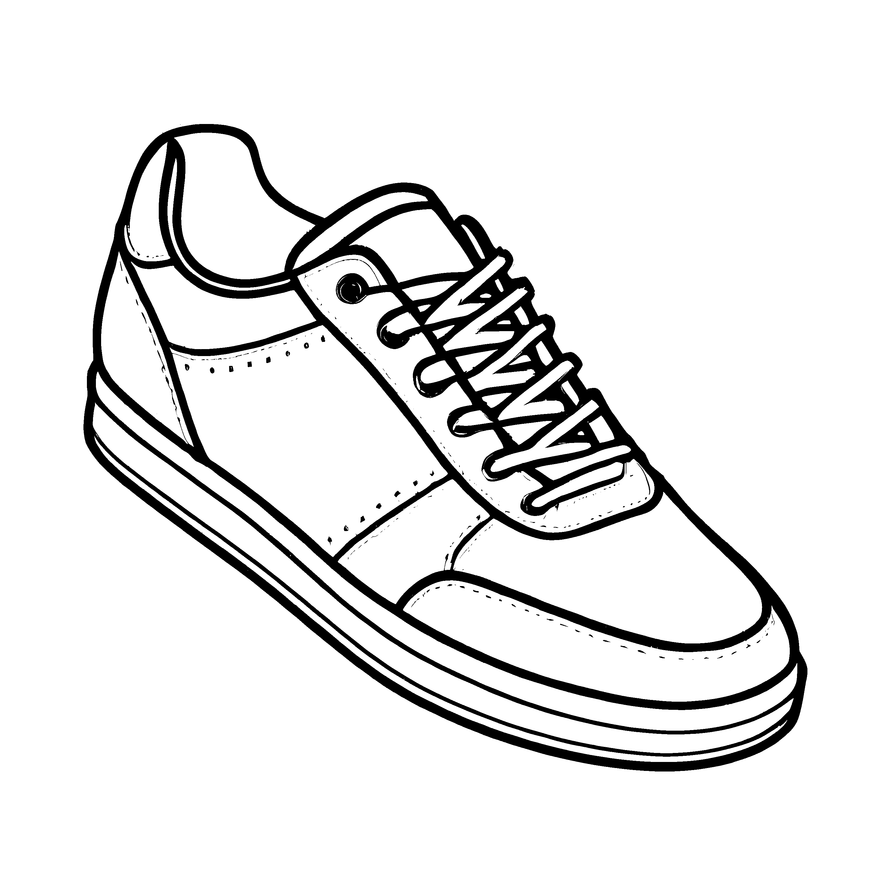 Schicke Tennis-Schuhe mit stylischen Akzenten Malvorlage für trendige kreative Köpfe