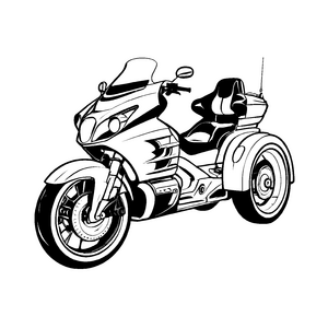 Futuristisches Trike mit stylishen Reifen Ausmalbild für flinke Traumfahrer