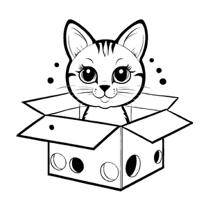 Kreatives Katzenspielzeug-Bastelmotiv für kreative Malstunden
