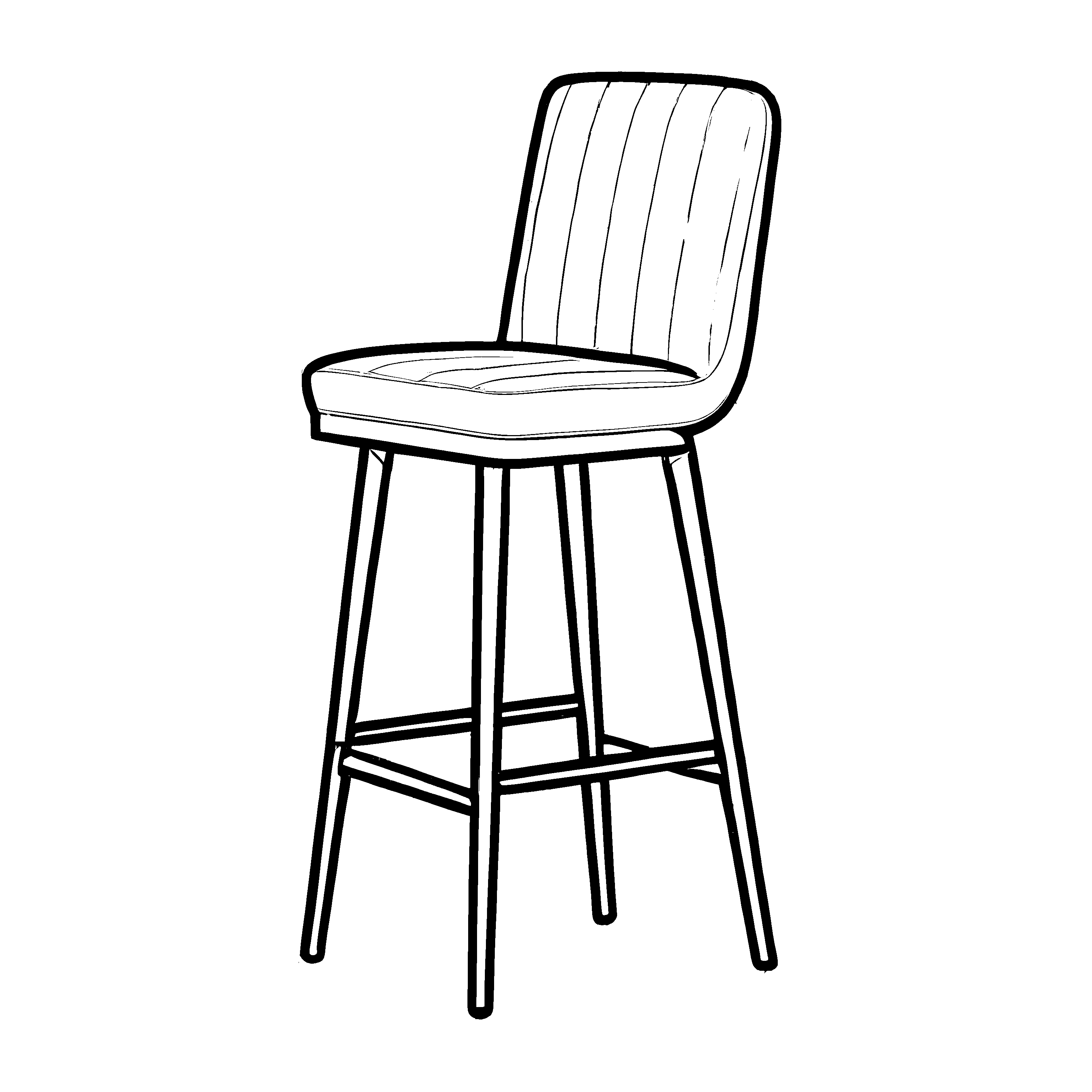 Modern gestalteter Barhocker mit originellem Look Ausmalbild für kleine Möbelkünstler