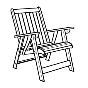 Einfaches Gartenstühle-Bastelmotiv für kleine Künstler
