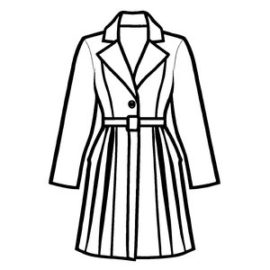 Stylischer Trenchcoat mit schickem Gürtel Malvorlage für aufregende Modepiraten