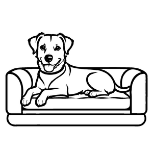 Süße Hundekörbchen-Malvorlage für die ganze Familie