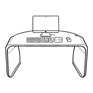Moderner Schreibtisch mit Laptop und buntem Zubehör Ausmalmotiv für kleine Trendsetter