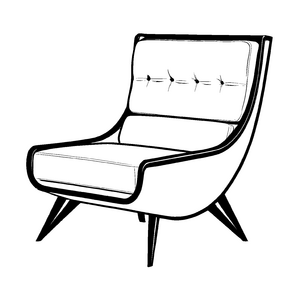 Stylischer Loungesessel mit künstlerischem Flair Ausmalvorlage für kreative Träumer