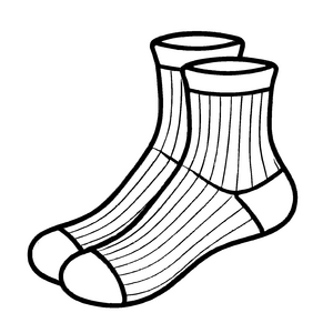 Zwei lässige Herrensocken mit fröhlichem Muster Ausmalbild für junge Modemutige
