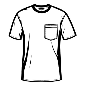 Bequeme Herren T-Shirt-Designvorlage mit cooler Tasche Ausmalmotiv für modeverrückte Erfinder