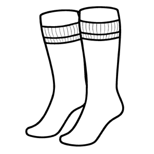 Elegante Damen-Socken mit sportlichen Streifen Ausmalvorlage für stilbewusste Kleinkünstler