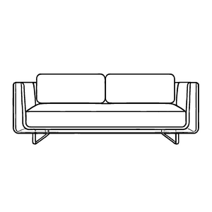 Elegantes Designer-Sofa mit klaren Formen Ausmalbild für trendbewusste Nachwuchs-Architekten und kleine Stil-Entdecker