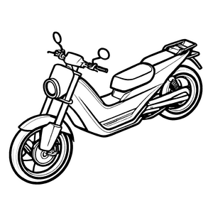 Abenteuerliches Moped auf aufregender Entdeckungstour Ausmalbild für flinke Traumfahrer
