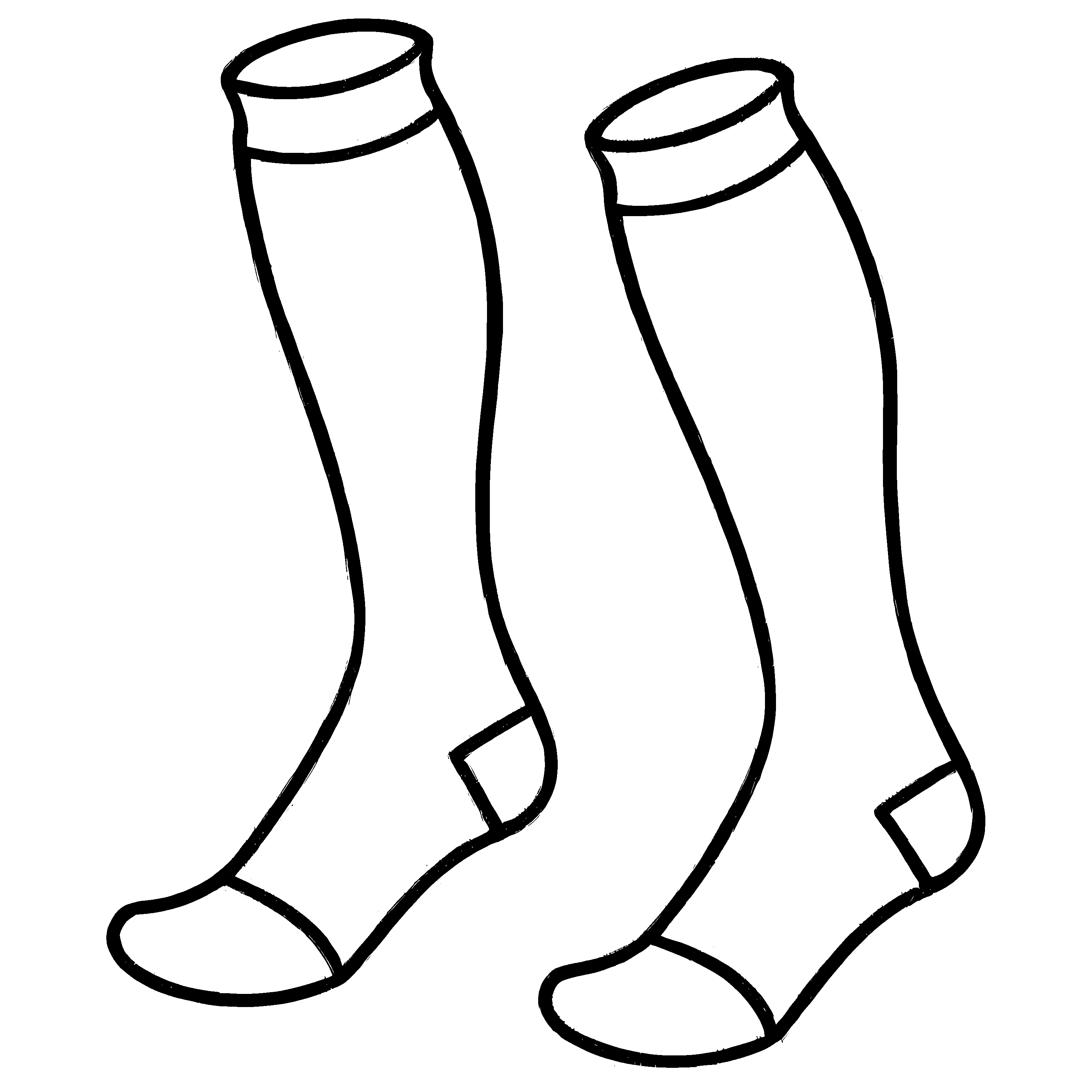 Zwei schlichte Damen-Socken auf schwarzem Hintergrund Ausmalvorlage für kreative Trendsetter
