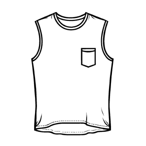Schlichtes Herren Tanktop mit praktischem Taschenstil Ausmalbild für stilvolle Entdecker