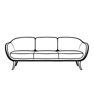 Modernes Designer-Sofa mit klaren Formen Malvorlage für fantasievolle Raumgestalter