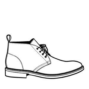 Eleganter Lederschuh mit cooler Schnürung Malvorlage für fantasievolle Fashionistas