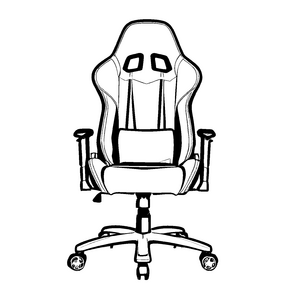Futuristischer Gaming-Stuhl mit integriertem Monitor Ausmalbild für technische Entdecker und kreative Spielkünstler