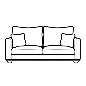 Einladendes Zweisitzer-Sofa mit kuscheligen Kissen Ausmalbild für pfiffige Einrichtungszauberer
