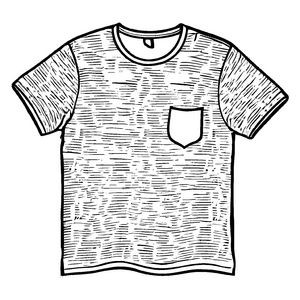 Stylisches Herren T-Shirt mit angesagtem Taschen-Detail Malvorlage für modebegeisterte Teenager