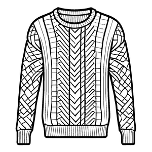 Stilvoller Herrenpullover mit auffälligem Chevron-Muster Malvorlage für kreative Modehelden