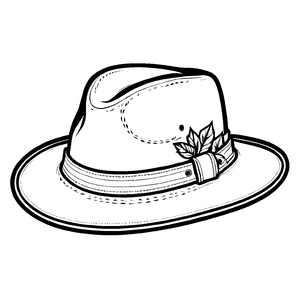 Vintage Cowboyhut mit floraler Verzierung Malvorlage für künstlerische Träumer