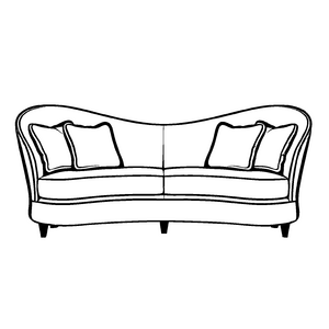 Elegante Couch mit einladenden Kissen Ausmalvorlage für stylische Gestaltungskünstler