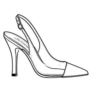 Stilvolle Damen-Schuhe mit elegantem T-Bar Design Ausmalvorlage für modebewusste Kreateure