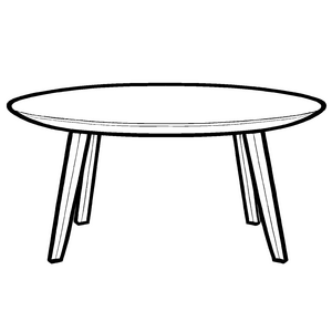 Schlichter ovaler Tisch im minimalistischen Design Ausmalbild für kreative Träumer