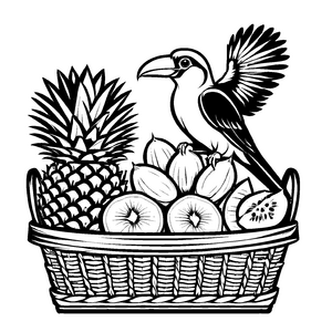 Fruchtige Durian im bunten Obstkorb Ausmalvorlage für kleine Entdecker mit vielen Ideen