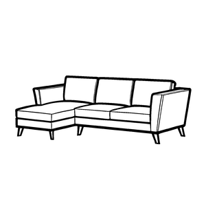 Stilvolle Zweisitzer-Couch mit einzigartigem Design Ausmalbild für kreative Raumforscher